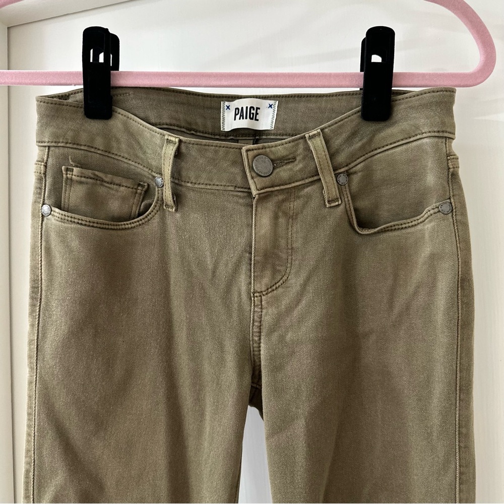 Paige Olive Green Verdugo Ankle Pants, Size 26 - Picture 4 of 8